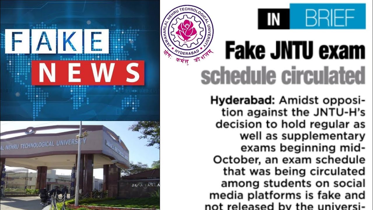 FAKE NEWS CIRCULAR ABOUT JNTU EXAMS/  ABOUT JNTUH EXAMS POSTPONEMENT