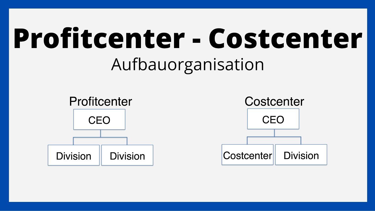 Profit center and cost center | The difference explained simply