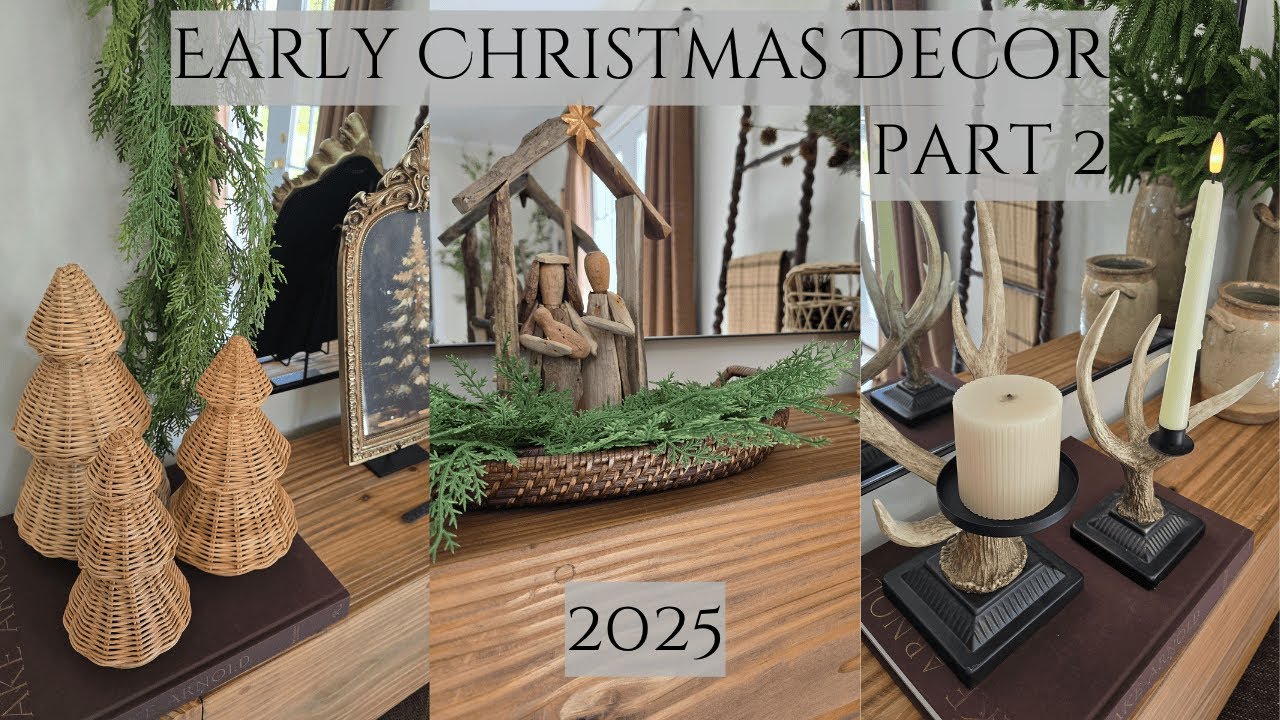 Christmas Side Table Decor Ideas | Rustic & Elegant Holiday Styling