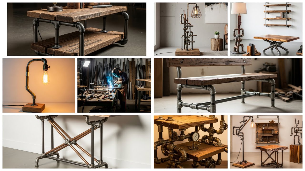 Industrial Pipe Wood Decor 2026 — Scrap Pipes to High-End Modern Furniture Ideas 🔥