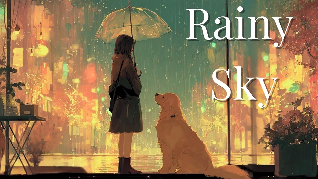 Rainy Sky ☔ Relaxing J-Pop Piano Music | Rainy Night BGM for Sleep, Study