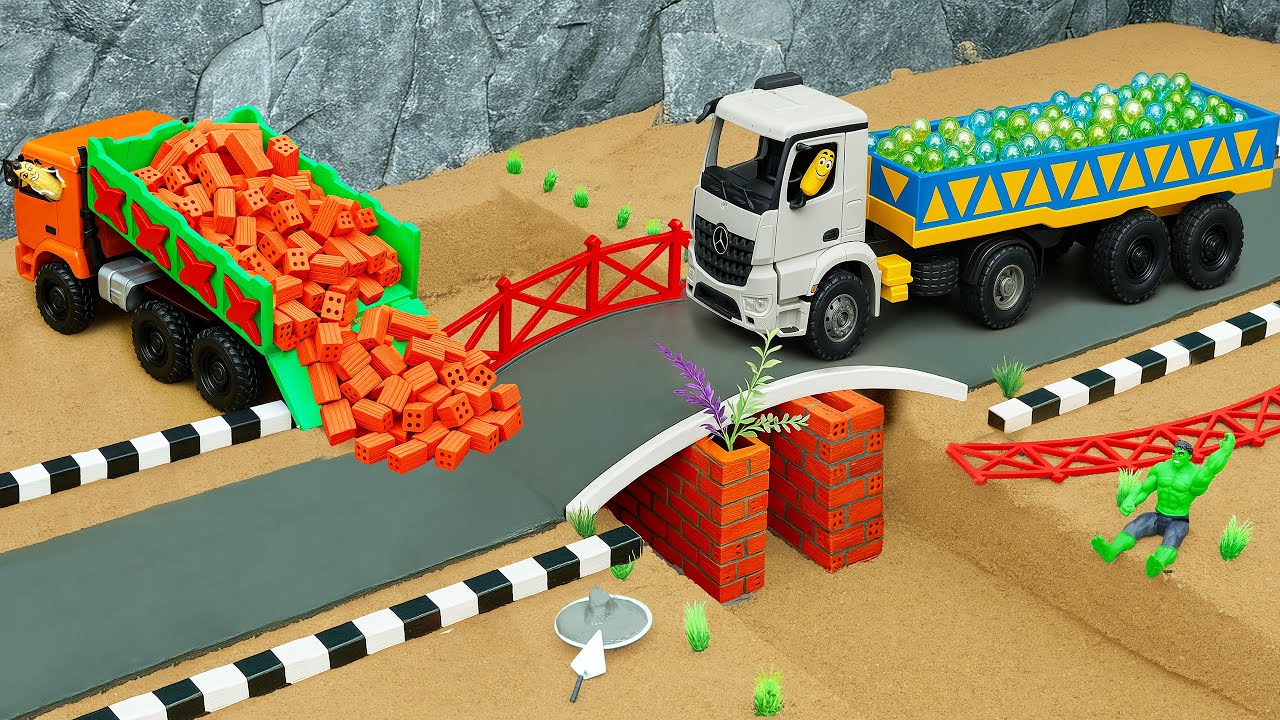 DIY Strong Concrete Bridge Build | Old Bridge Collapses Under Truck Weight