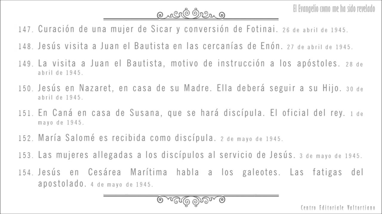 El Evangelio como me ha sido revelado: 147-154