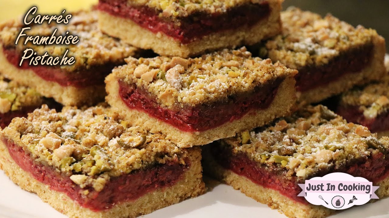 Recette des Carrés Framboise Pistache