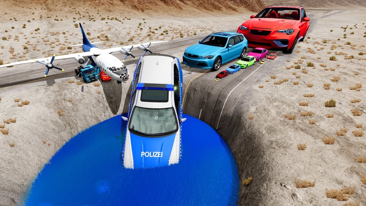 BIG & SMALL CARS vs GIANT PIT #22 – BeamNG.drive Extreme Crash Challenge
