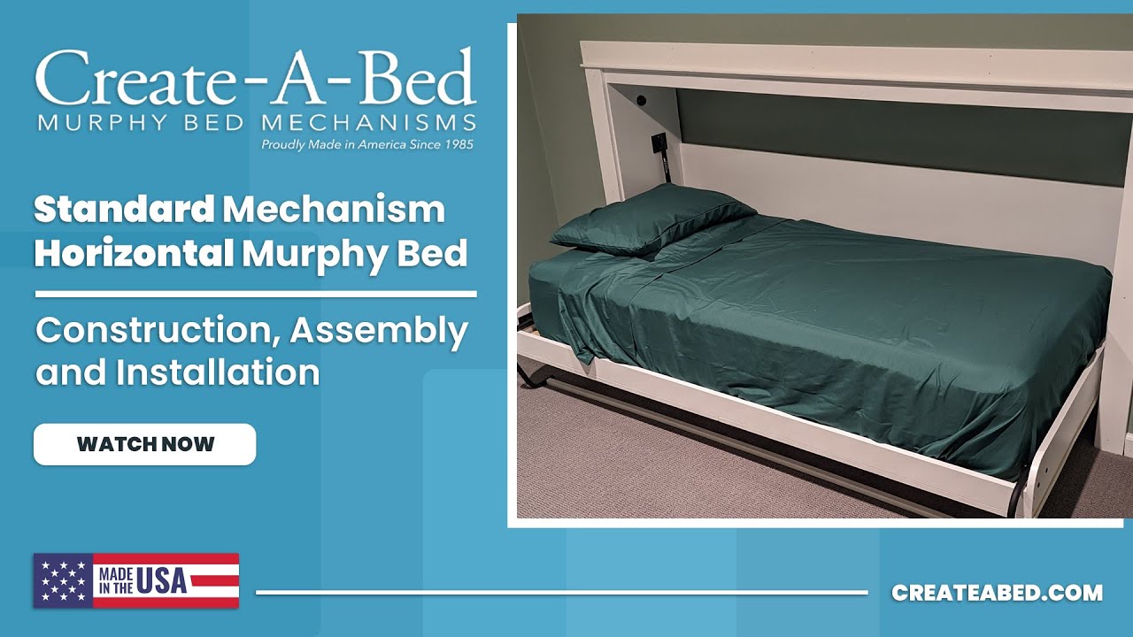 How To DIY Build A Horizontal Murphy Bed Using the Create A Bed Standard Bed Mechanism - #murphybed