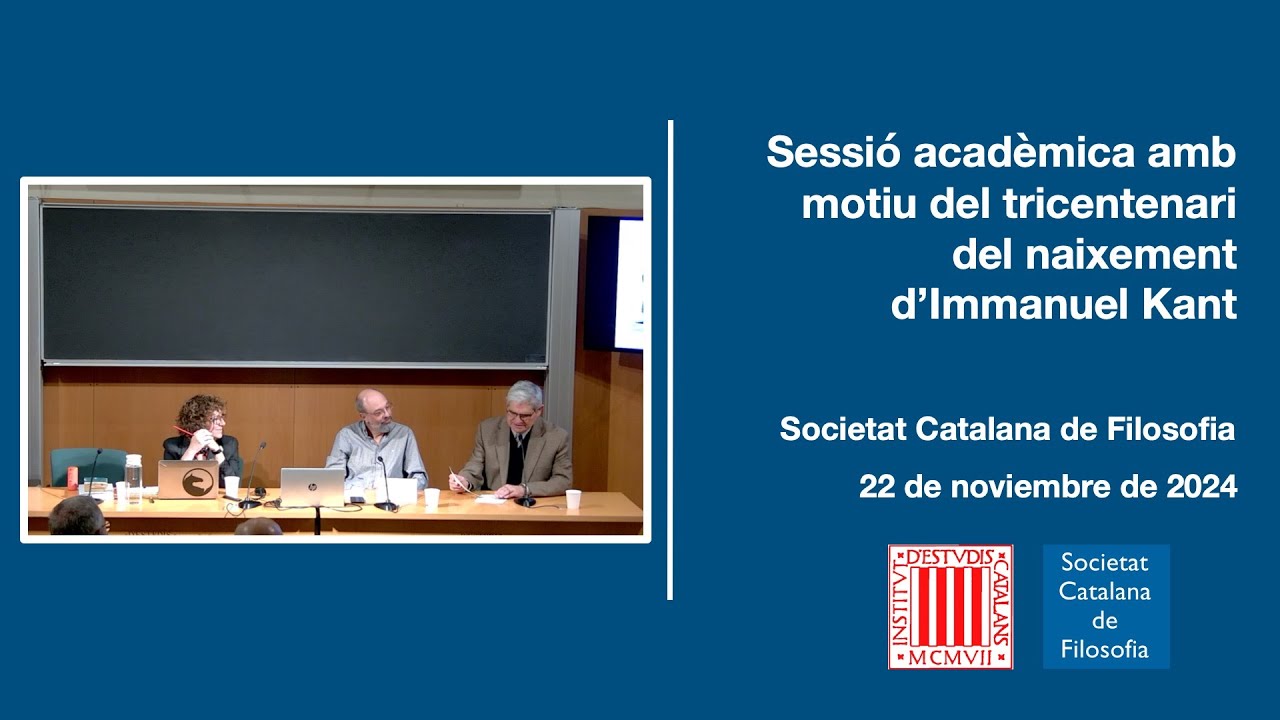 Sessió acadèmica amb motiu del tricentenari del naixement d’Immanuel Kant