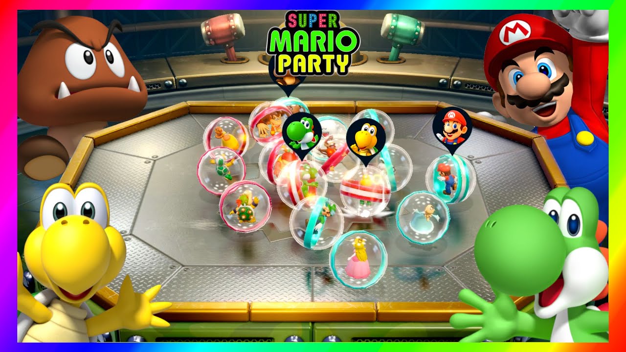Super Mario Party Minigames #303 Koopa troopa vs Goomba vs Mario vs Yoshi