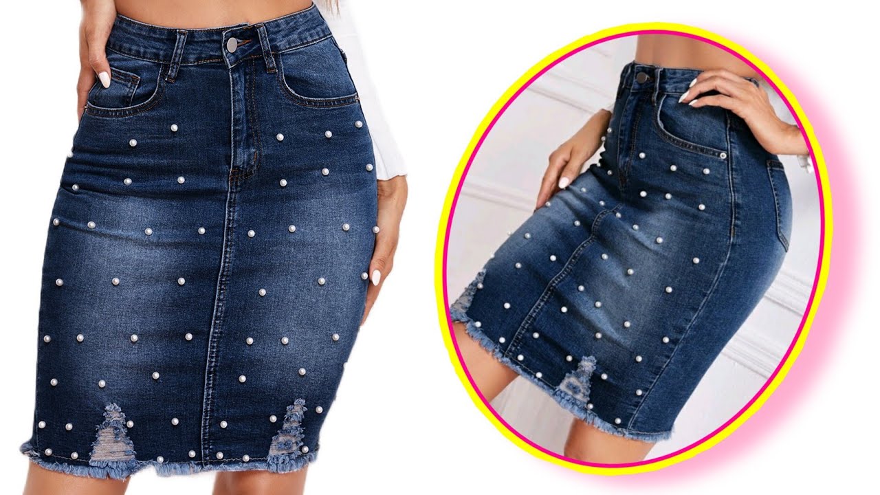 transformando calça jeans em saia estilosa😱