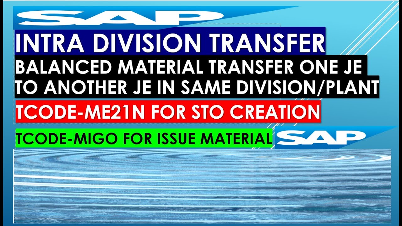 INTRA DIVISION TRANSFER ON ERP | SAME DIVISION ME JE TO JE MATERIAL ISSUE KRE |  STO KAISE BANATE HI