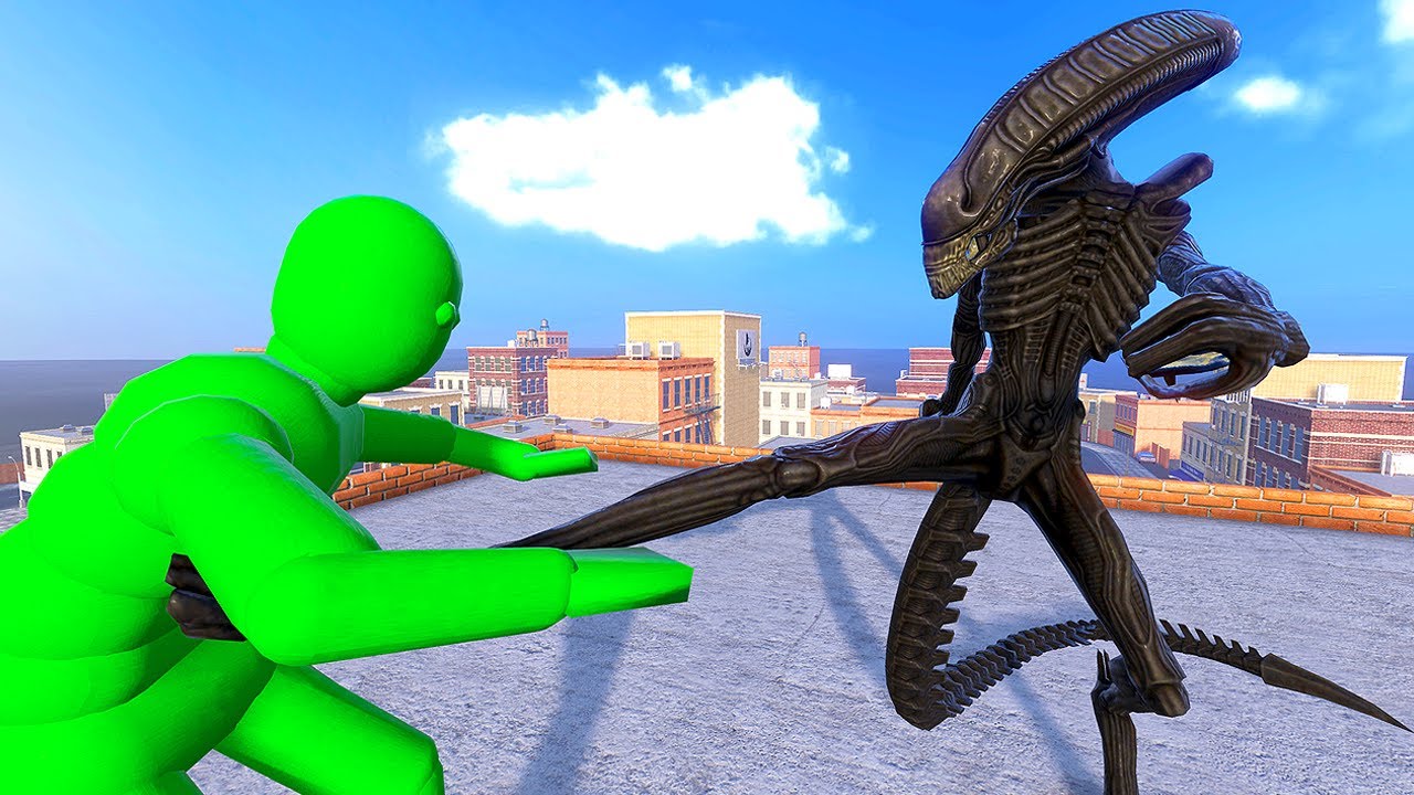 ALIEN против Ragdoll Army — геймплей Overgrowth Mods