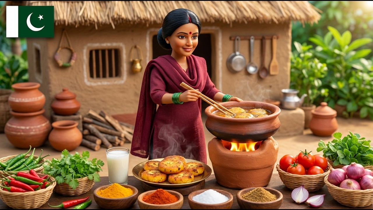 Miniature Doll Fries Aloo Tikki Patties | Tiny Village ASMR