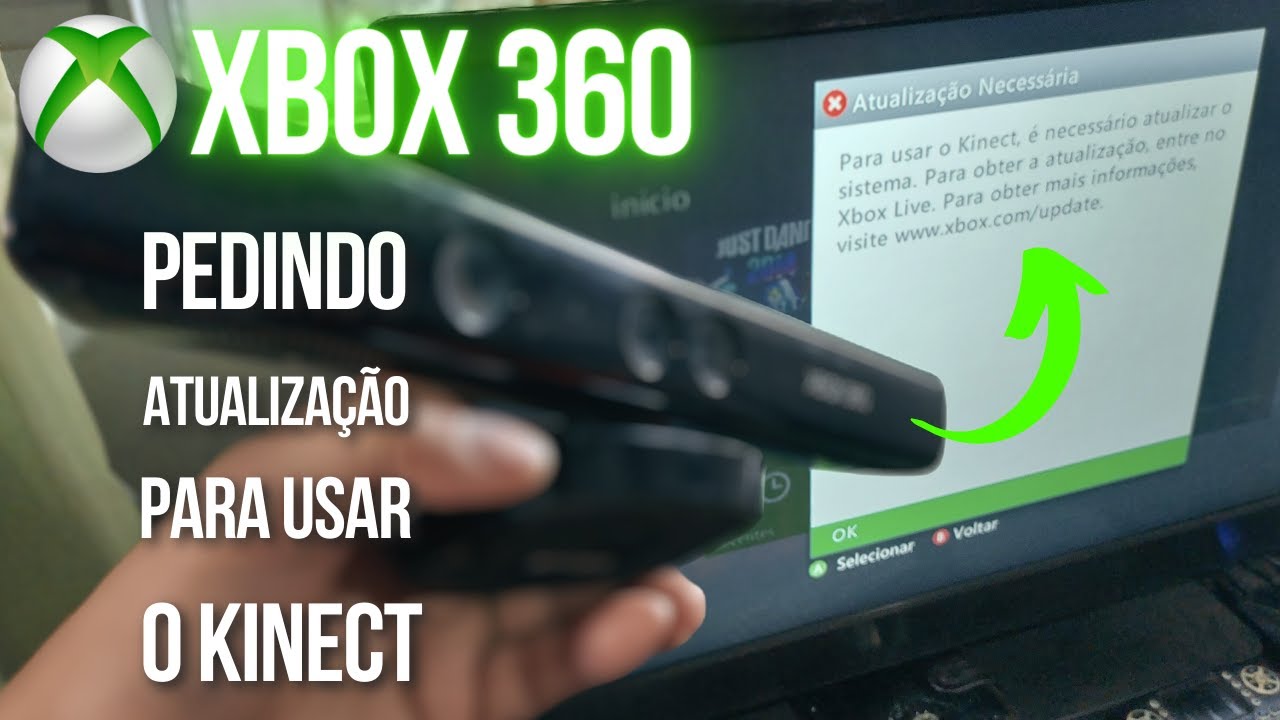 🔸 Xbox 360 ⁞ pedindo atualização para usar Kinect e com Avatar cinza ( PT - BR )