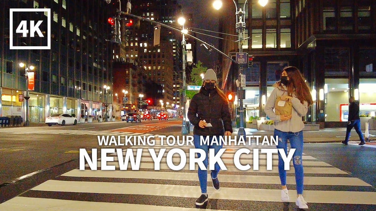 [4K] NEW YORK CITY - Evening Walk Manhattan, 5th Avenue and 34th Street, 3rd Avenue, Travel, NYC