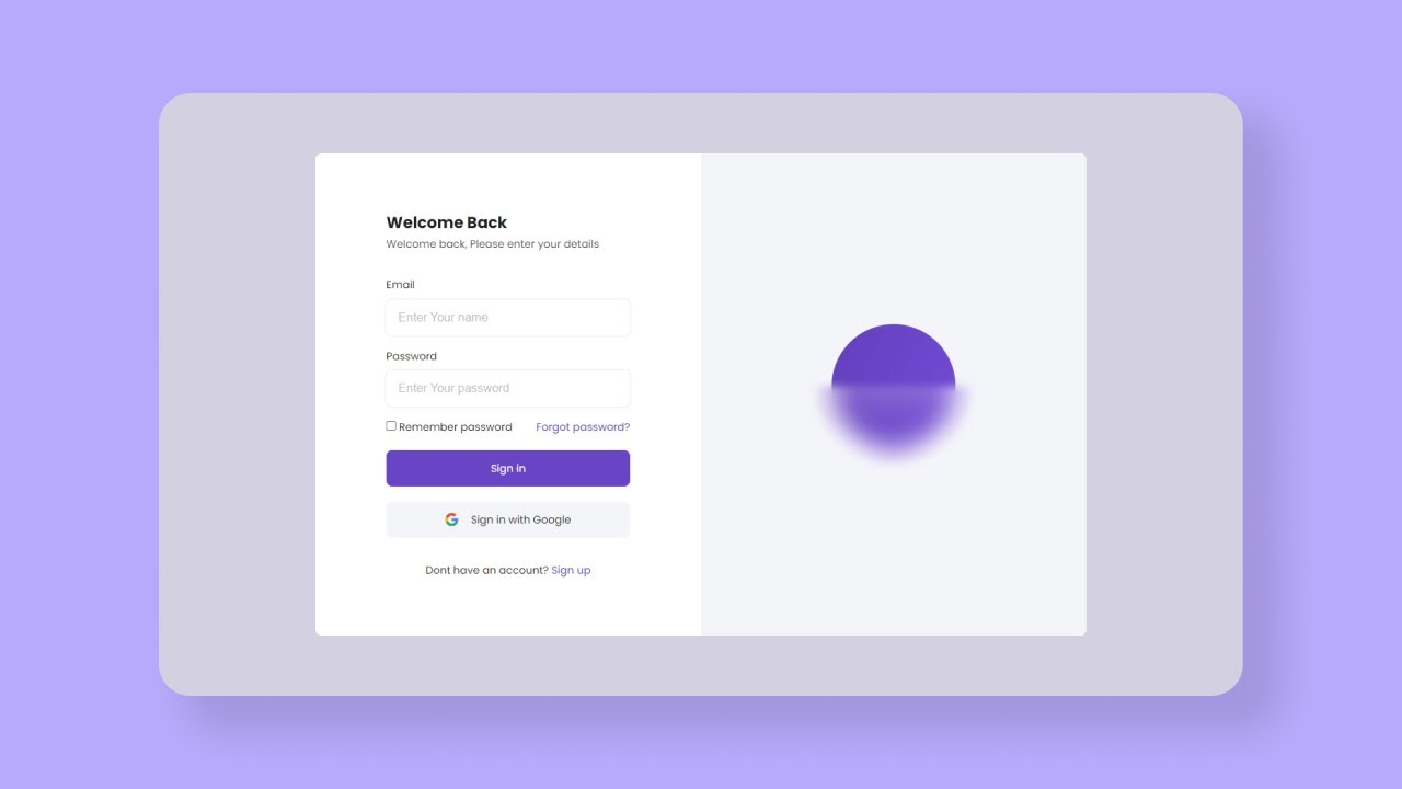Login Page Design | HTML & CSS tutorial