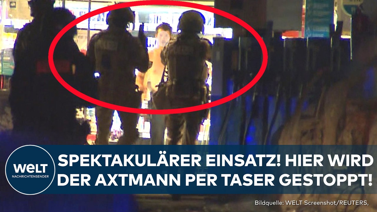 HANNOVER: Mann fährt mit brennendem Auto und Axt in Tankstelle! SEK stoppt Axtmann mit Taser!