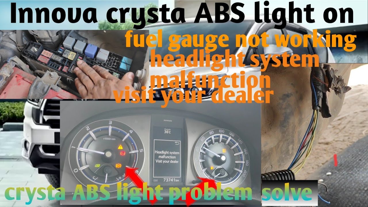 Innova crysta ABS problem/ fuel gauge/ warning light problem solve / ABS light on solve/ Car videos