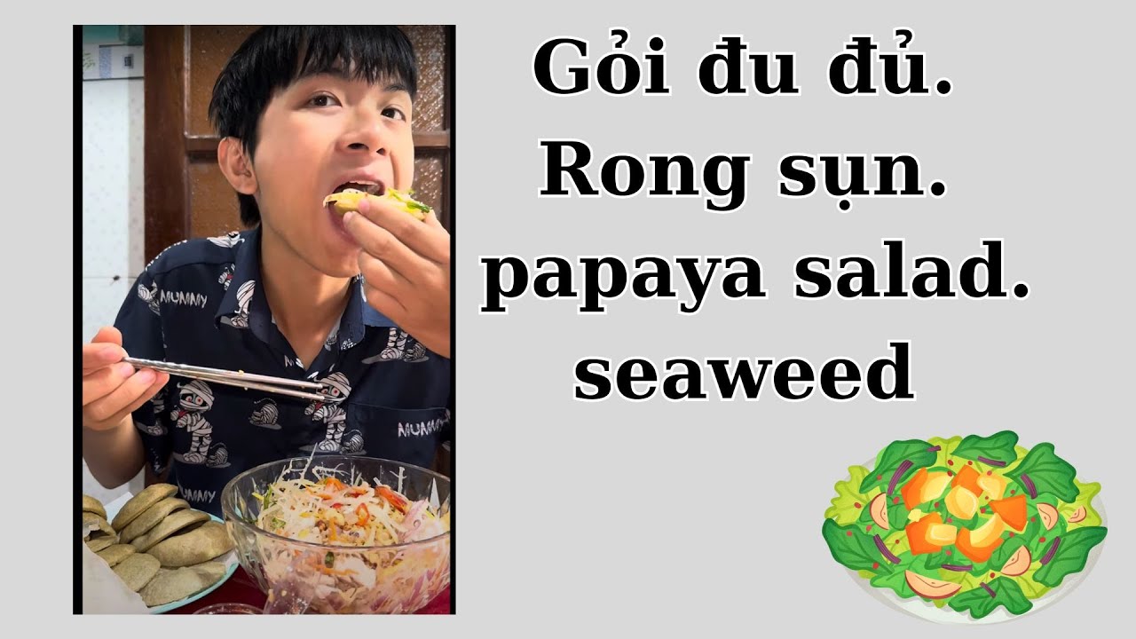 Gỏi Rong Sụn Đu Đủ. Việt Nam Food #food