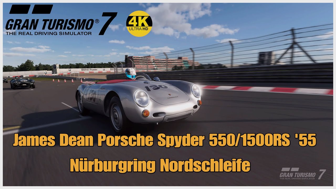 Gran Turismo 7, James Dean Porsche Spyder 550, 4K Showroom & Race at Nürburgring Nordschleife