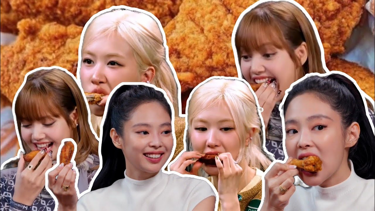 Дженни, Розэ и Лиса из BLACKPINK едят острую курицу! Моменты еды BLACKPINK!