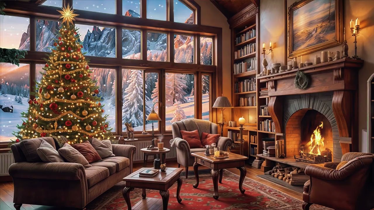 Christmas Music Playlist in a Cozy Mountain Home ❄️