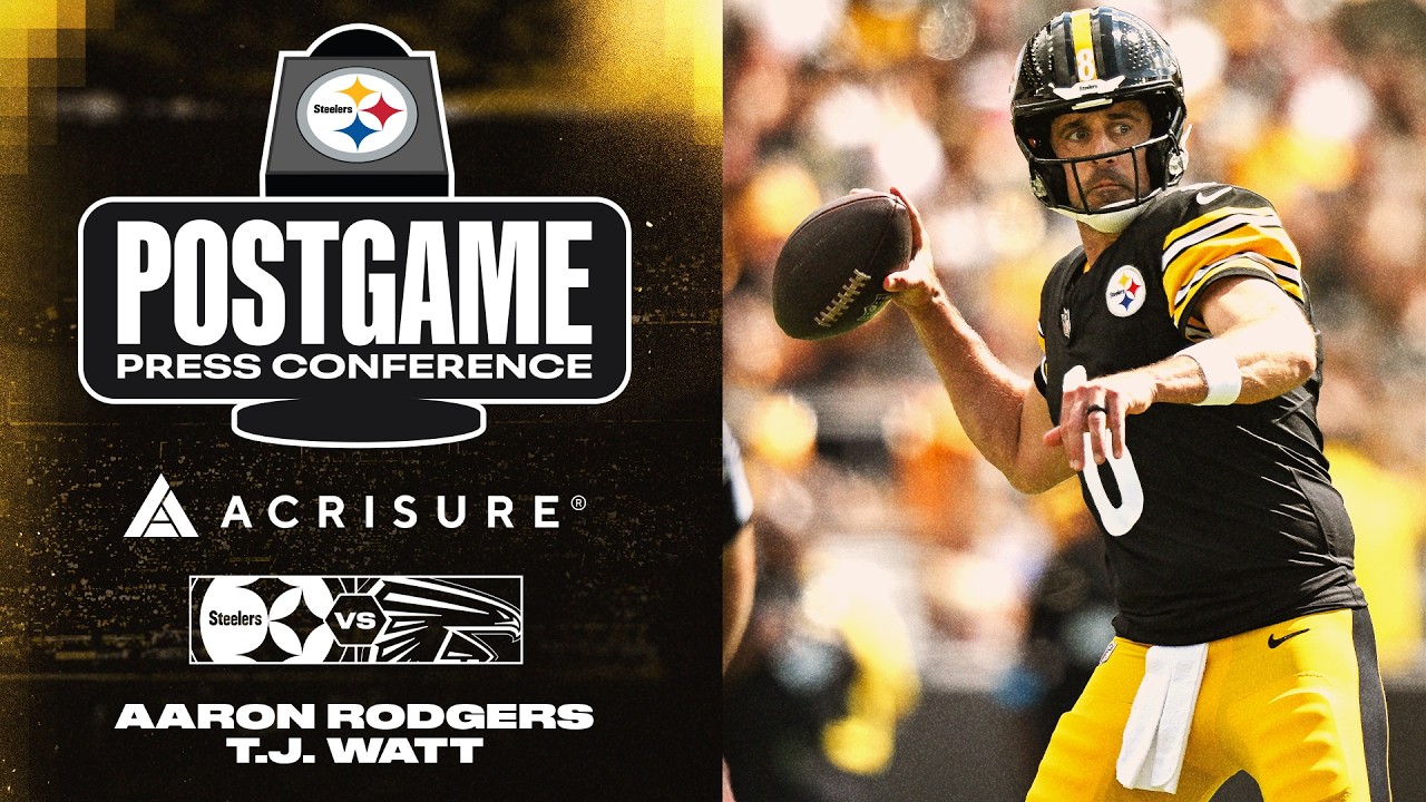 Aaron Rodgers & T.J. Watt Postgame Press Conference (Week 1 vs Falcons) | Pittsburgh Steelers
