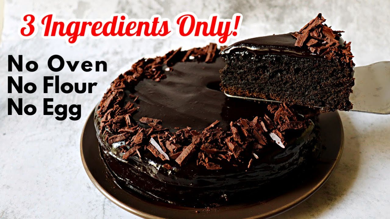 3 Ingredients cake | 3 Ingredients Chocolate Cake | (NO OVEN, NO EGG, NO FLOUR)
