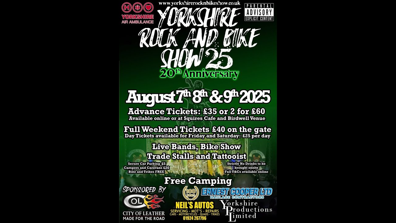 Yorkshire rock and bike show at squires cafe
