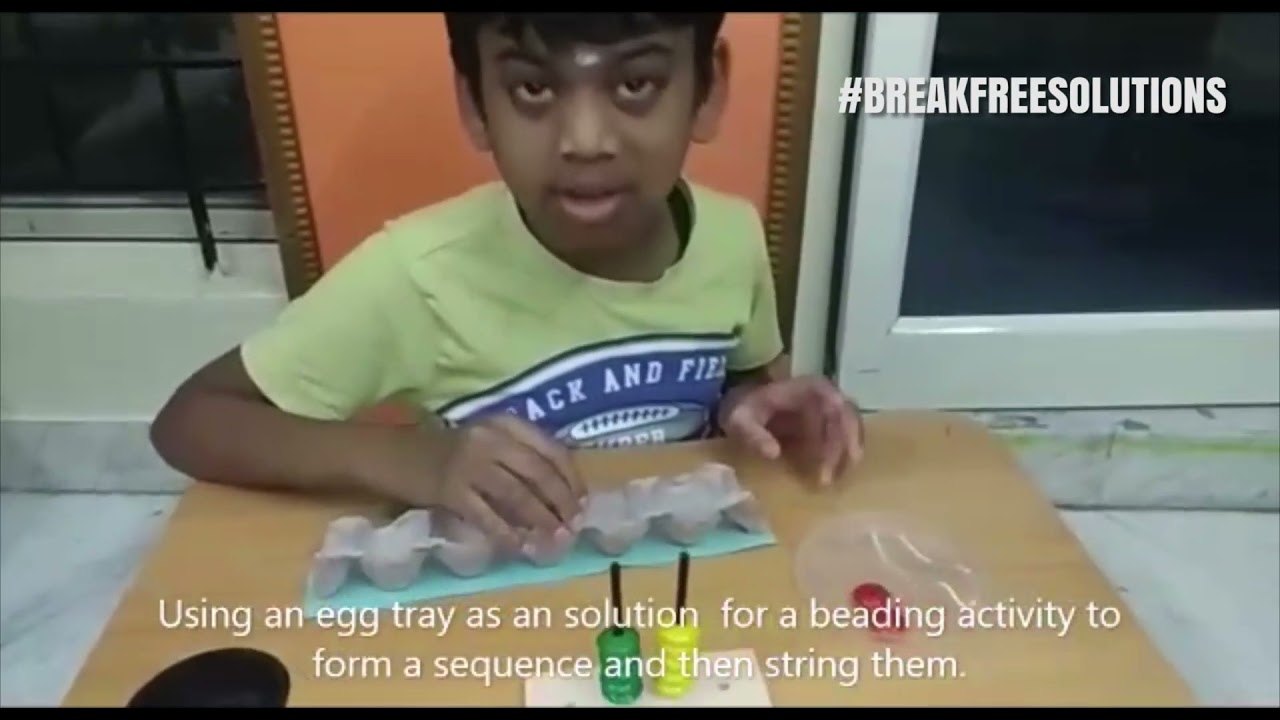 Teaching the concept of Sequencing with egg tray and beads| Break Free Solutions