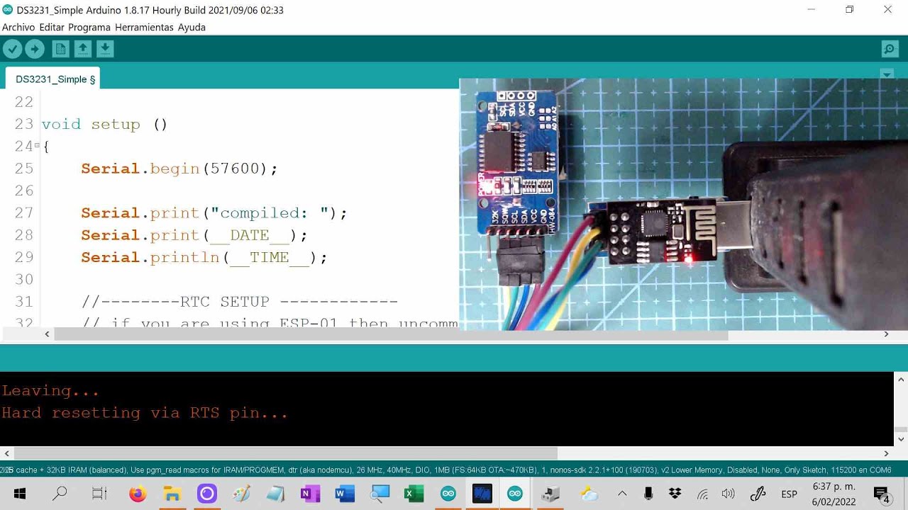 ESP8266: ESP-01 Conexi&oacute;n a DS3231 RTC