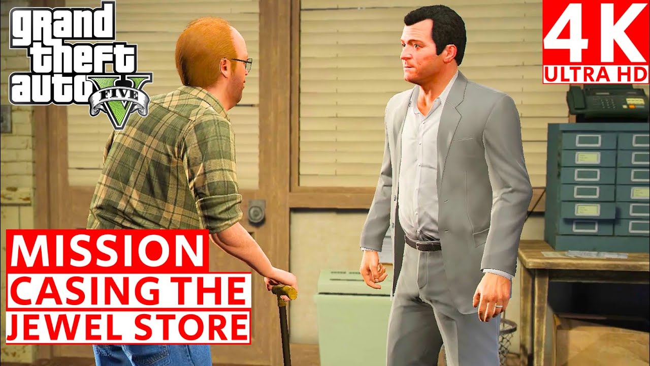 GTA V Mission Casing the Jewel Store Gameplay Walkthough No Commentary 4K Ultra HD #gta #gtav
