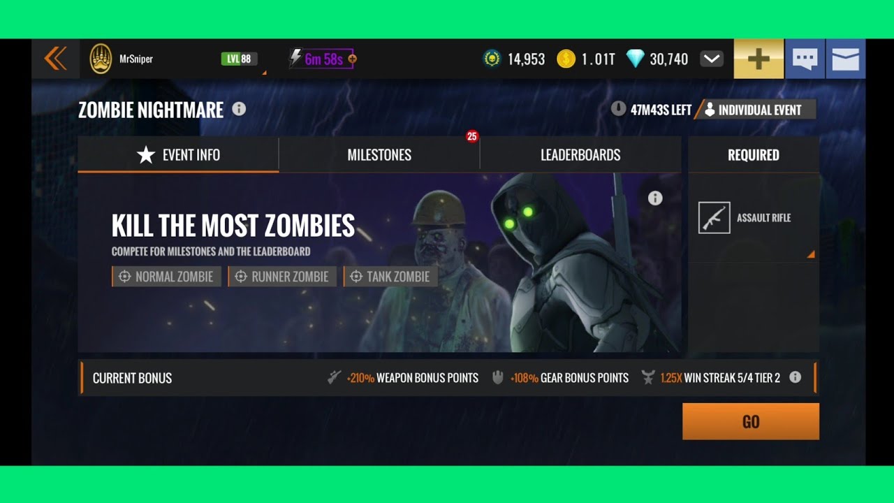 ZOMBIE NIGHTMARE GAMEPLAY #17 + REWARDS - COLTM16 - SNIPER 3D ASSASSIN