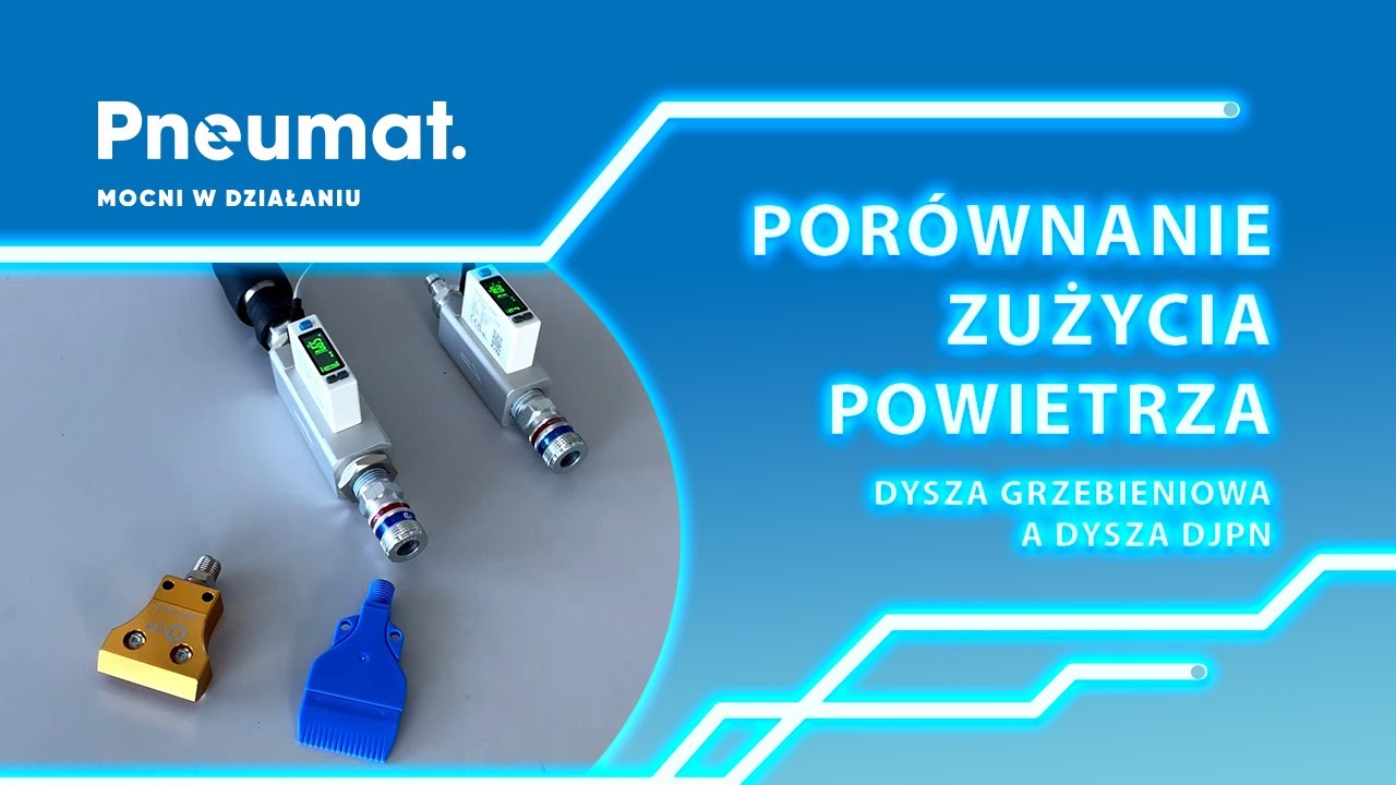 Test zużycia powietrza - dysza grzebieniowa wielokanałowa vs. dysza jednostronna bezpośrednia DJPN
