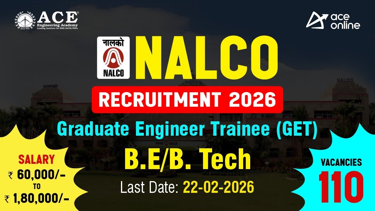 Rekrutacja NALCO 2026 | Stażysta na stanowisku inżyniera (GET) | Wynagrodzenie: ₹60 000&ndash;180 000/-