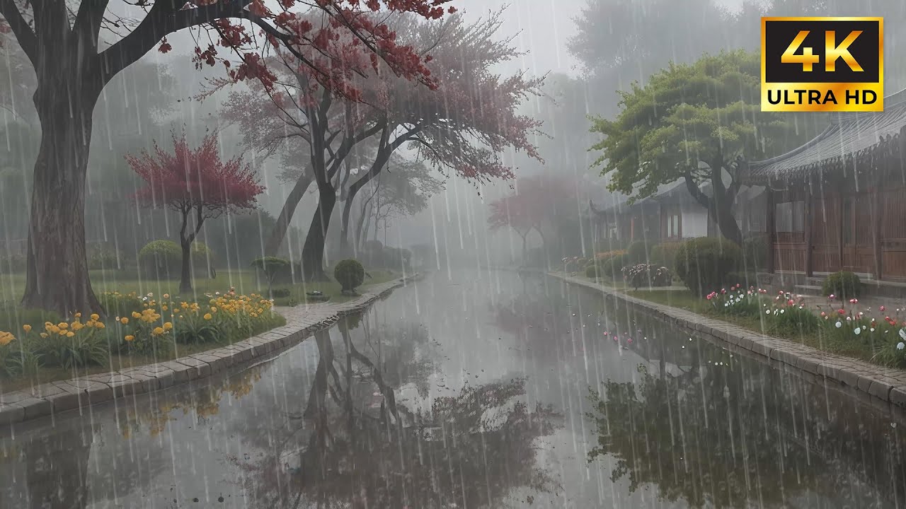 Relaxing Rain Sounds with Peaceful Late Night Ambience for Deep Sleep, Meditation and Stress Relief