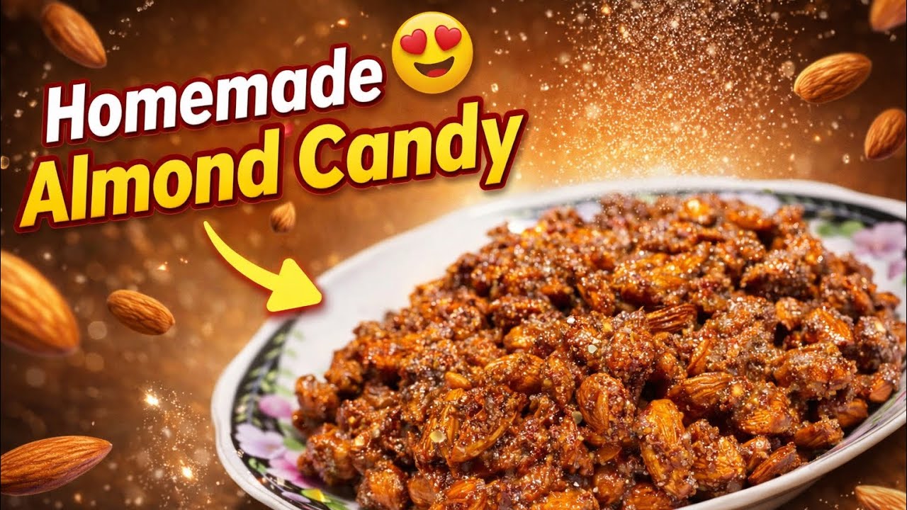 Almond Candy Recipe 🍬 | Crunchy, Sticky & So Addictive! (Easy Homemade) 