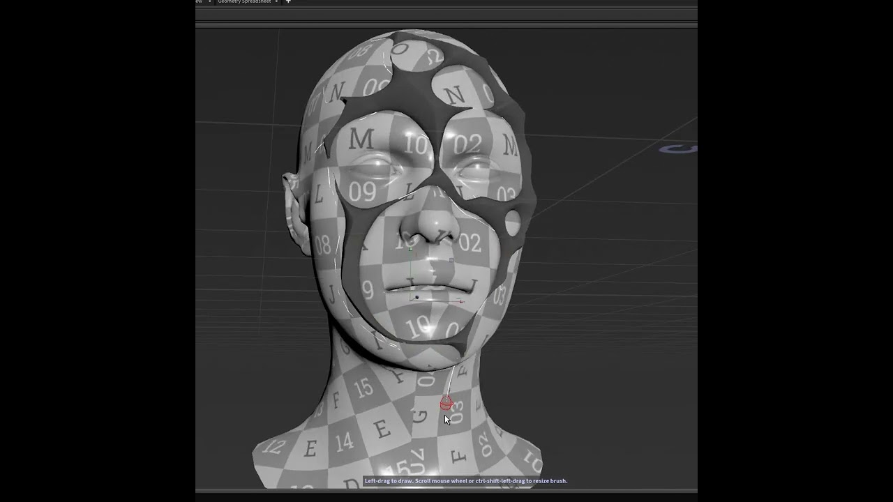 cyber sigil on 3d mesh  #3dartist #customdesign #objectdesign #houdini
