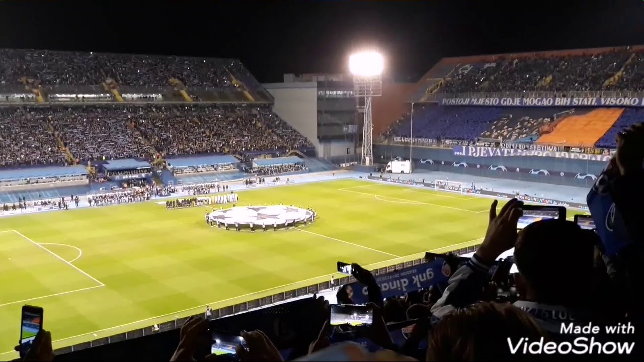 Dinamo Zagreb vs Atalanta himna Lige prvaka i koreografija BBB