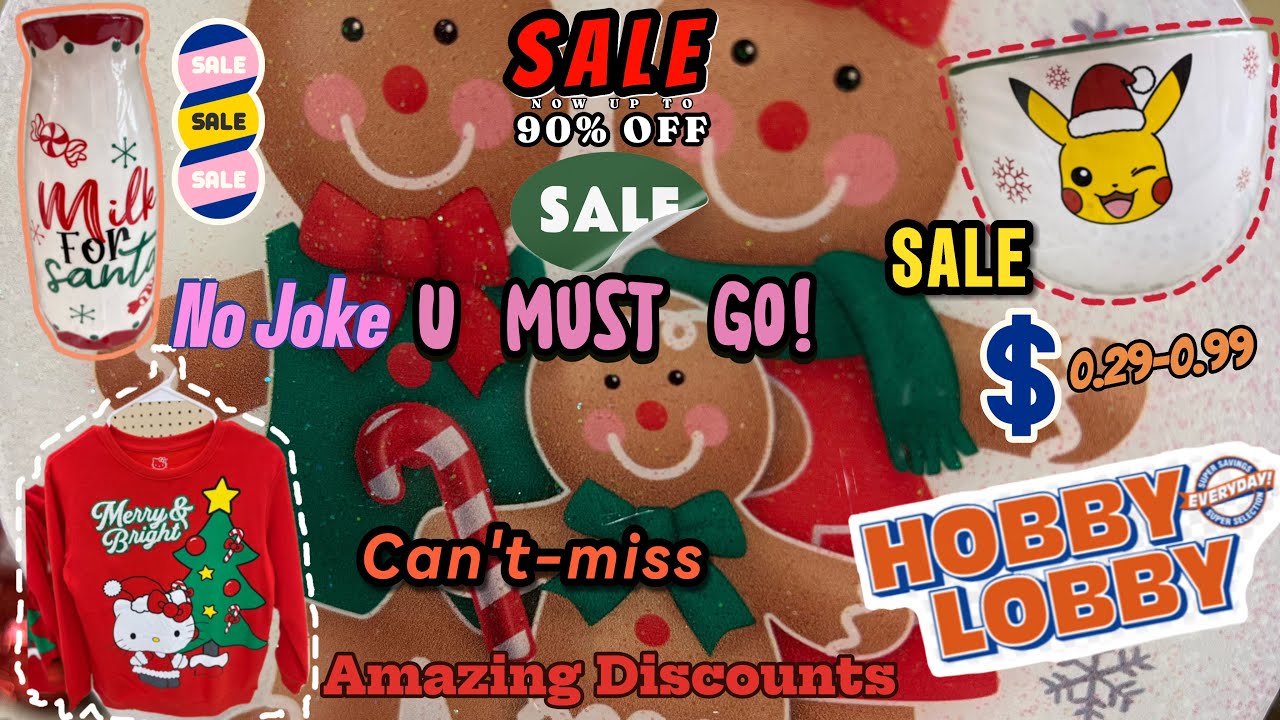HOBBY LOBBY CHRISTMAS 🎄 CLEARANCE SALE 90% OFF Deals ✨🏃‍♀️🛒🛍️