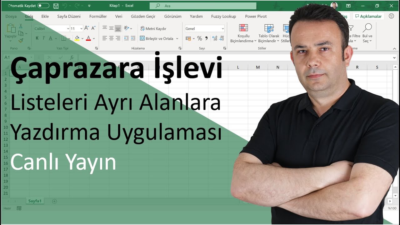 Excel'de ÇAPRAZARA İşlevi ve Listeleri Ayrı Sayfalara Ayırma Yöntemleri 