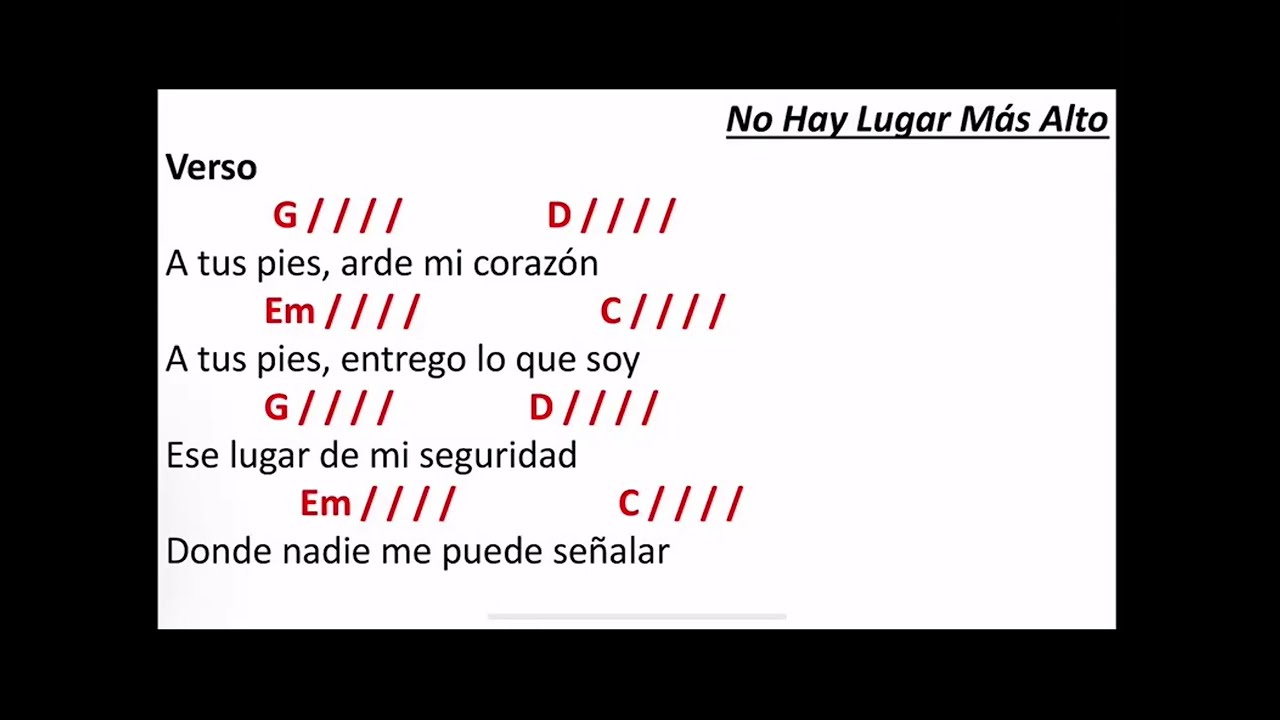 No Hay Lugar Mas Alto Miel San Marcos Cover Key of G