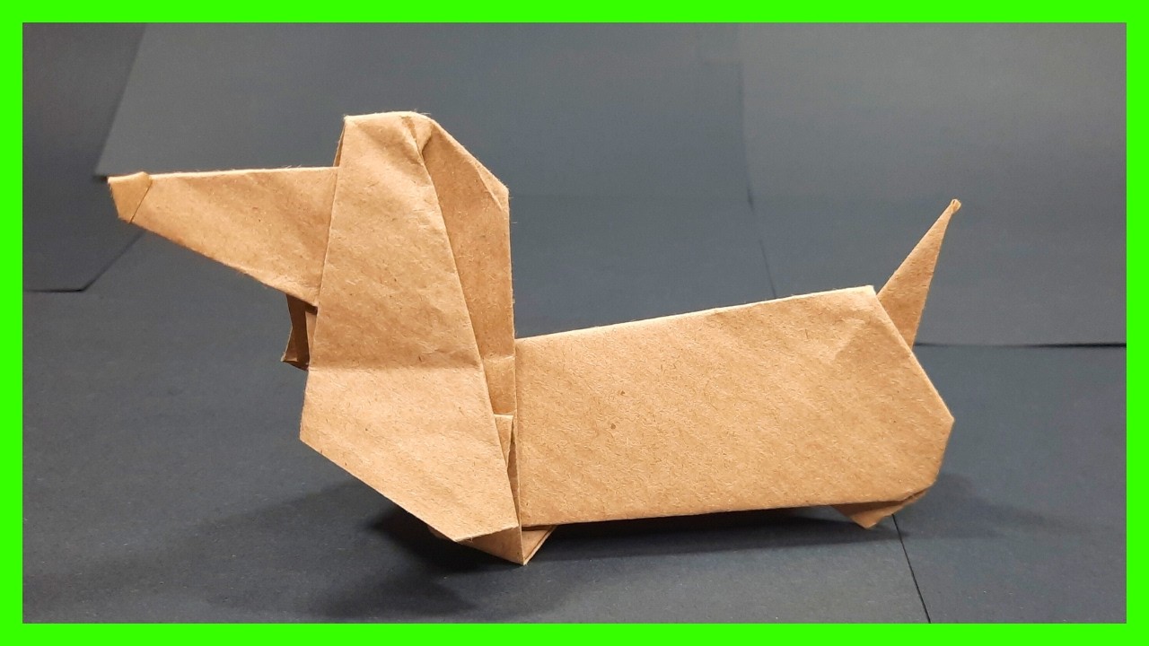⩥ Cómo hacer un PERRO SALCHICHA de ORIGAMI