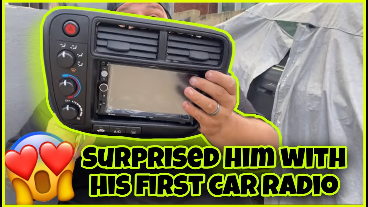 SURPRISING MY WITH HIS FIRST RADIO FOR HIS CAR
