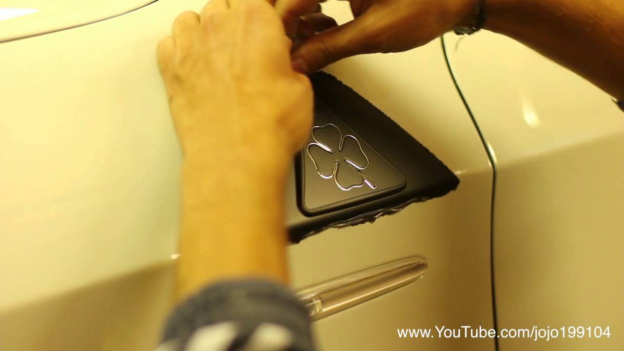 Plasti Dip on Alfa Romeo Quadrifoglio Verde Emblem