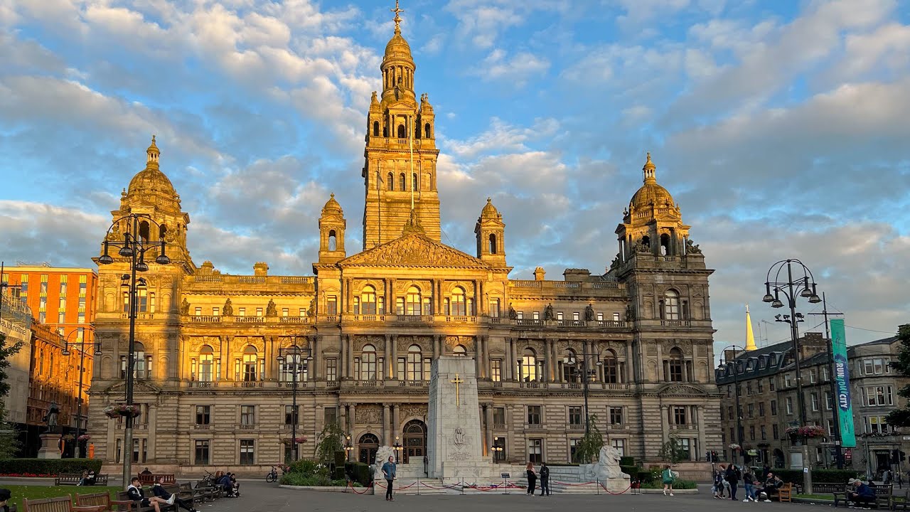 Glasgow City Centre at Golden Hour in September.