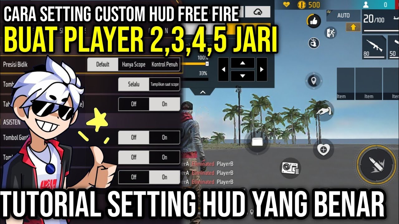 TERBARU 2026❗CARA SETTING CUSTOM HUD 2,3,4,5 JARI YANG BAIK DAN BENAR DI FREE FIRE