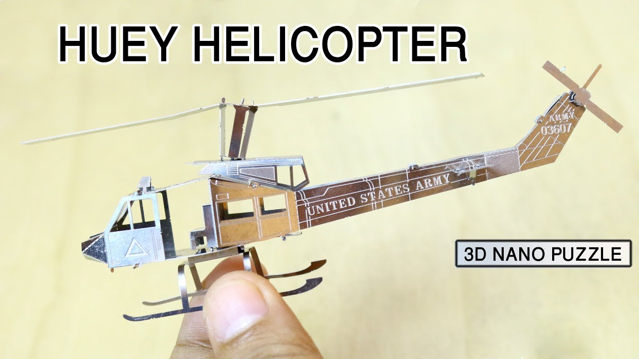 3D Metal Model Kit - HUEY HELICOPTER Nano Puzzle
