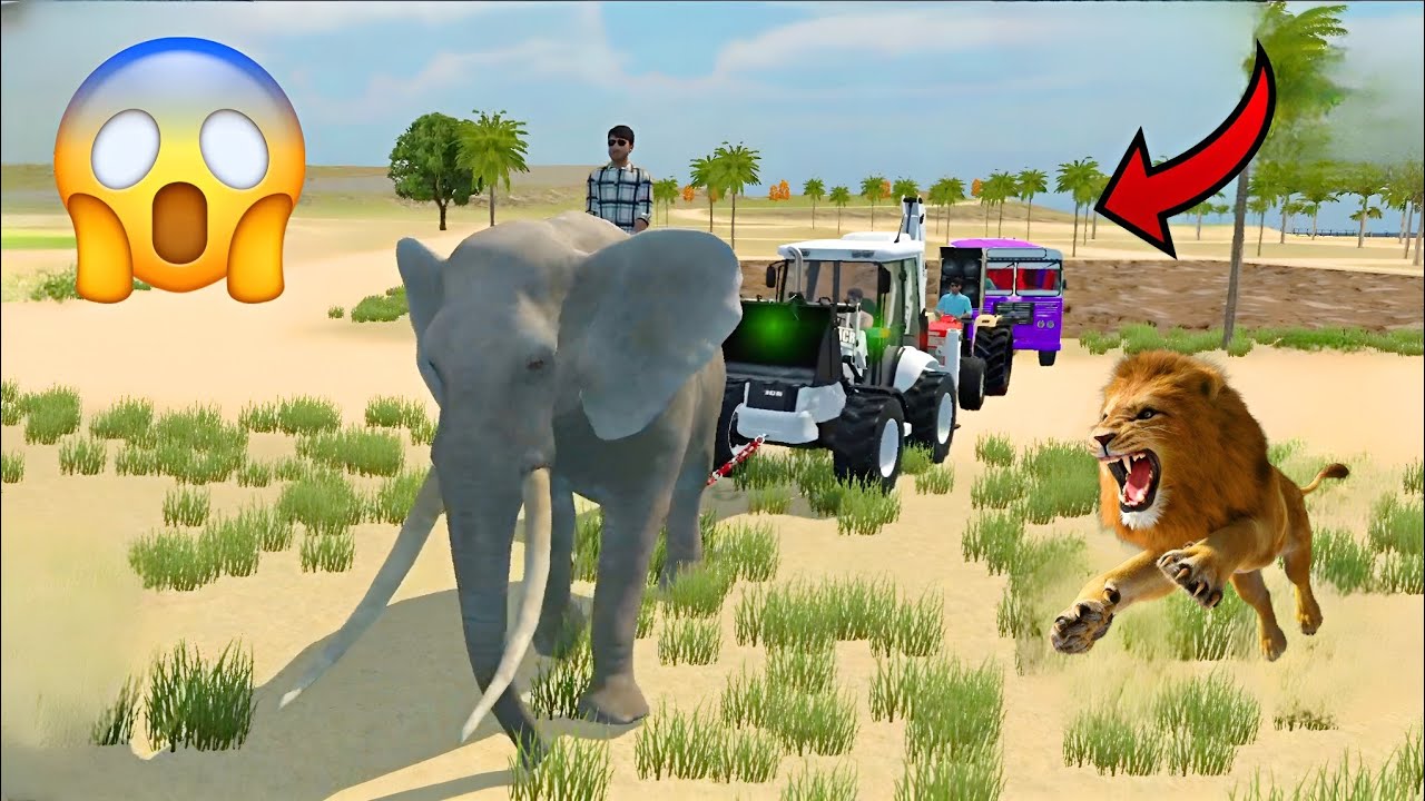 Bus Stuck in Deep Mud 😱 | Elephant Tractor & JCB Epic Rescue 🚜| Indian Vehicle Simulator 3D Gameplay