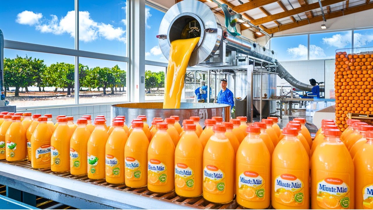 How Minute Maid Orange is Made in a Factory | Full Fruit Juice Documentary