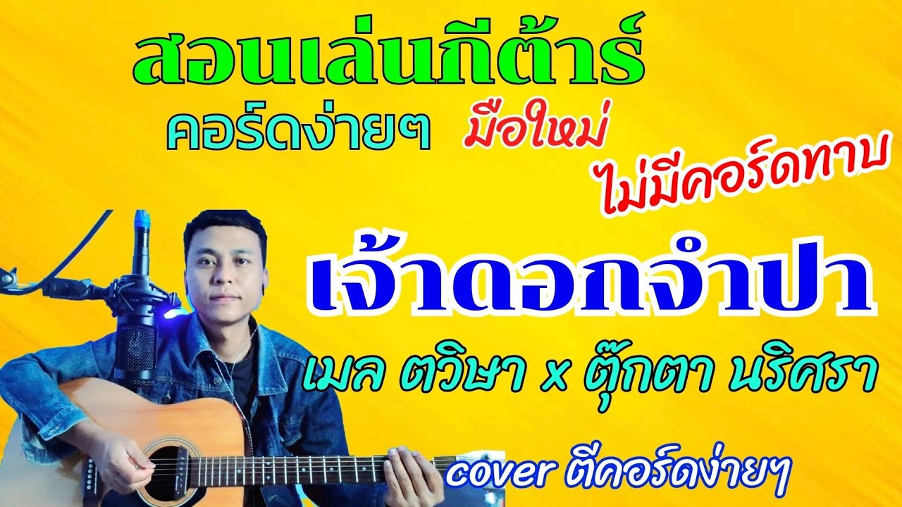 เจ้าดอกจำปา - เมล ตวิษา x ตุ๊กตา นริศรา ( สอนเล่นกีต้าร์คอร์ดง่ายๆไม่มีคอร์ดทาบสำหรับมือใหม่)